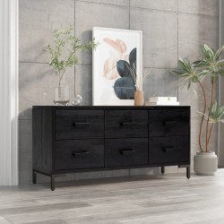 Sonata H Шкаф за съхранение, черен, 110x30x45 см, бор масив - Dulapuri