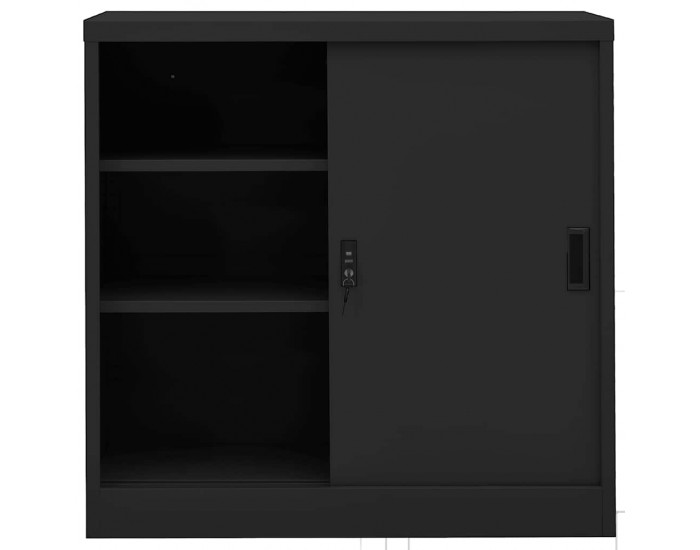 Sonata H Офис шкаф с плъзгаща се врата, антрацит, 90x40x90 см, стомана