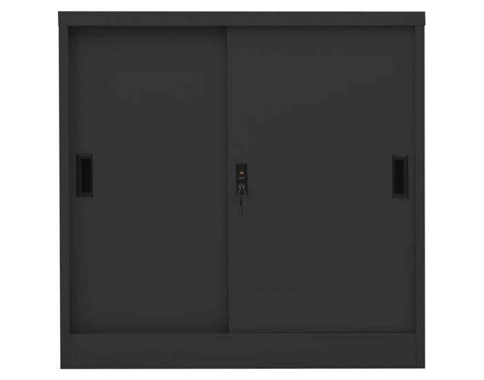 Sonata H Офис шкаф с плъзгаща се врата, антрацит, 90x40x90 см, стомана