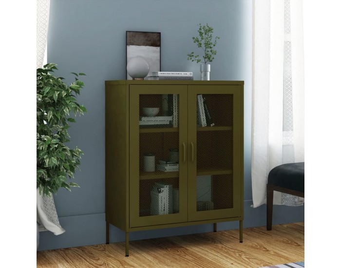 Sonata H Шкаф за съхранение, маслиненозелен, 80х35х101,5 см, стомана