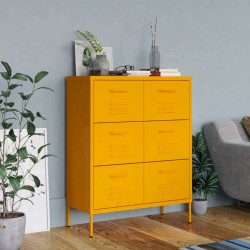 Sonata H Шкаф с чекмеджета, горчица, 80х35х101,5 см, стомана - Dulapuri