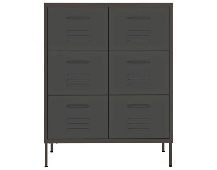 Sonata H Шкаф с чекмеджета, антрацит, 80х35х101,5 см, стомана