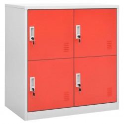 Sonata H Заключващ се шкаф, светлосиво и червено, 90x45x92,5 см, стомана - Dulapuri