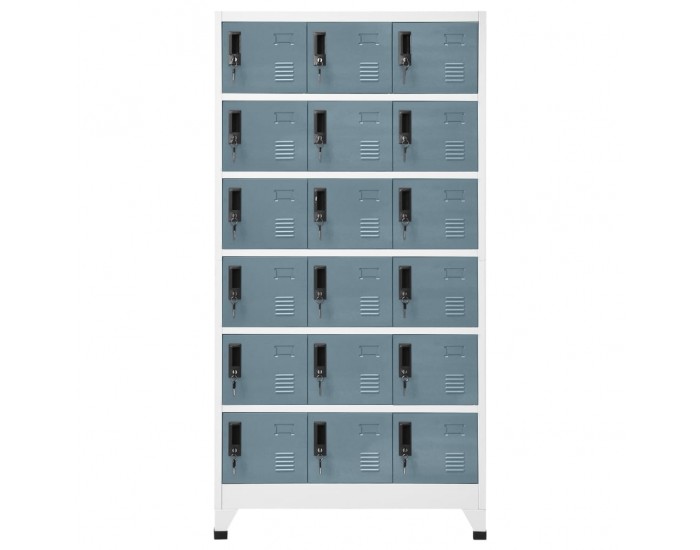 Sonata H Заключващ се шкаф светлосиво и тъмносиво 90x40x180 см стомана