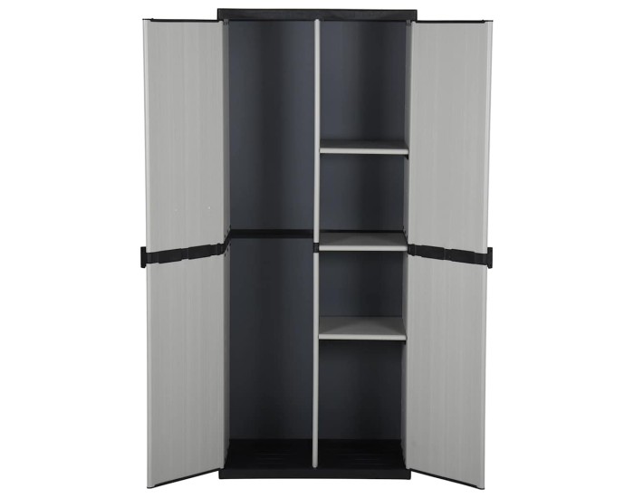 Sonata Dulap de depozitare grădină cu 3 rafturi gri/negru 68x40x168 cm