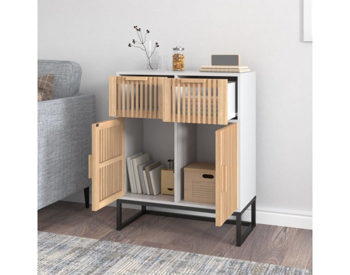 Sonata H Сайдборд, бял, 60x30x75 см, инженерно дърво