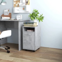 Sonata H Страничен шкаф с колела бетонно сив 33x38x60 см инженерно дърво - Dulapuri