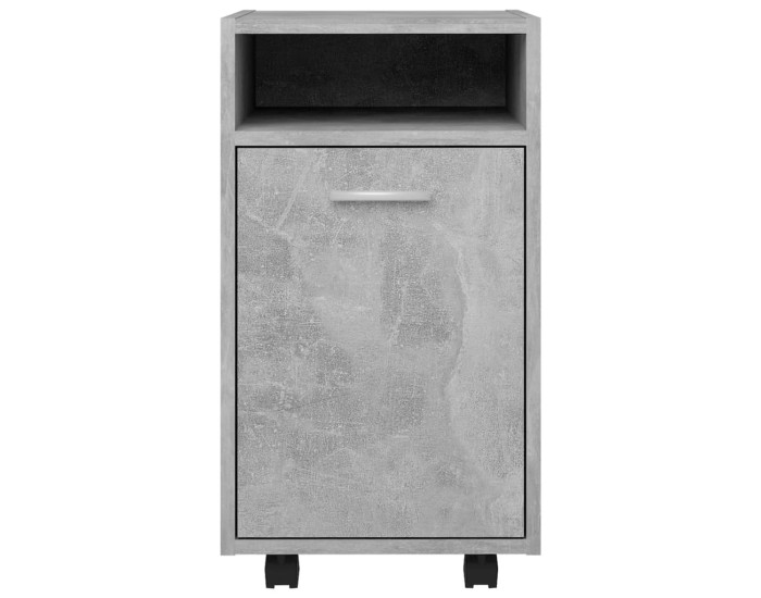 Sonata Dulap lateral cu roți, gri beton, 33x38x60 cm, lemn prelucrat