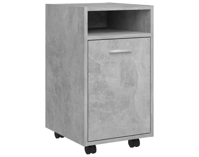 Sonata Dulap lateral cu roți, gri beton, 33x38x60 cm, lemn prelucrat