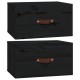 Sonata Noptiere de perete, 2 buc., negru, 40x29,5x22 cm
