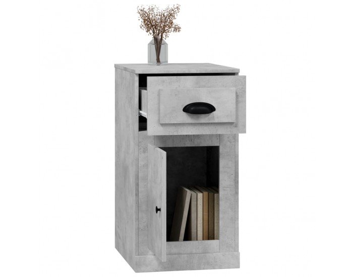 Sonata H Страничен шкаф чекмедже бетонно сив 40x50x75 см инженерно дърво