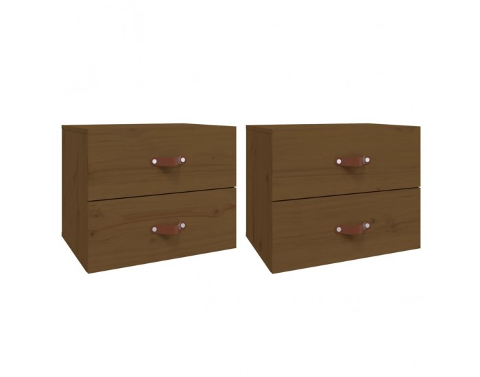Sonata H Нощни шкафчета за стенен монтаж 2 бр меденокафяви 50x36x40 см