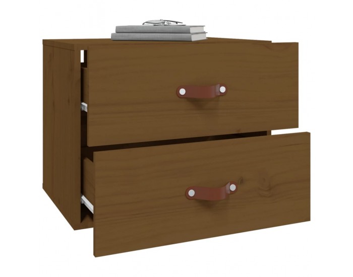 Sonata H Нощни шкафчета за стенен монтаж 2 бр меденокафяви 50x36x40 см