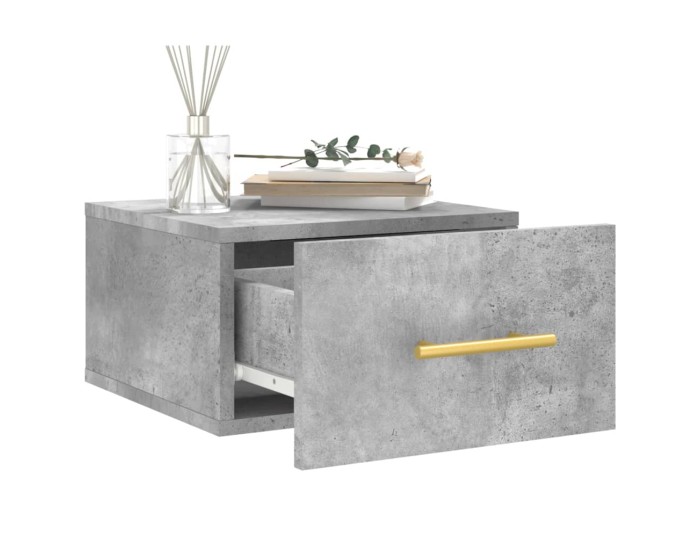 Sonata Noptiere montate pe perete 2 buc. gri beton 35x35x20 cm
