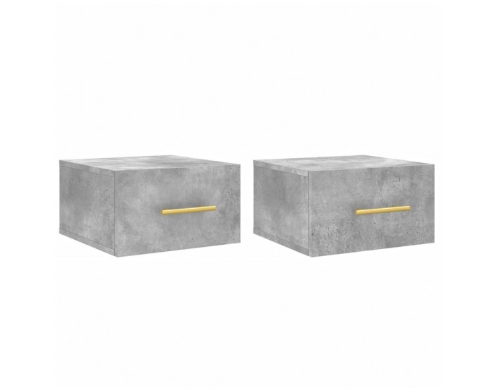 Sonata H Нощни шкафчета за стенен монтаж 2 бр бетонно сиви 35x35x20 см