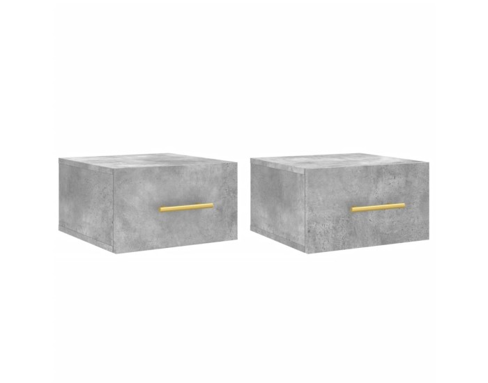 Sonata Noptiere montate pe perete 2 buc. gri beton 35x35x20 cm