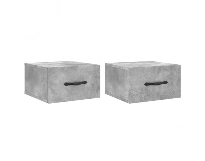 Sonata H Нощни шкафчета за стенен монтаж 2 бр бетонно сиви 35x35x20 см