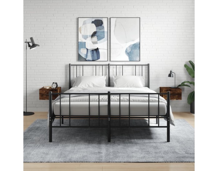 Sonata H Нощни шкафчета за стенен монтаж, 2 бр, опушен дъб, 35x35x20 см
