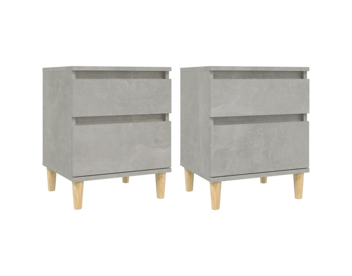 Sonata Noptiere, 2 buc., gri beton, 40x35x50 cm
