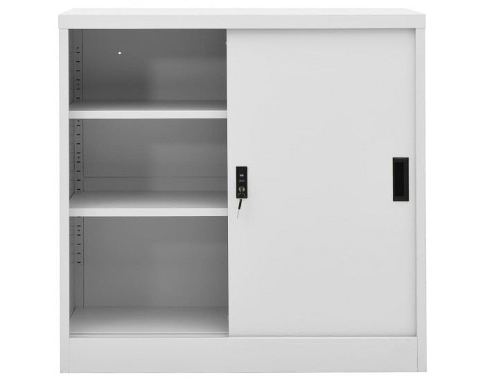 Sonata H Офис шкаф с плъзгаща се врата, светлосив, 90x40x90 см, стомана