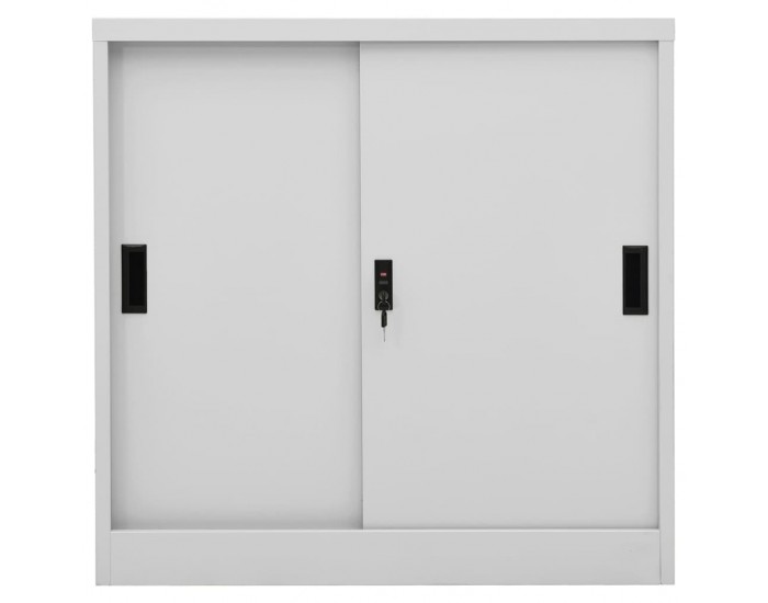 Sonata H Офис шкаф с плъзгаща се врата, светлосив, 90x40x90 см, стомана