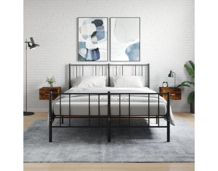 Sonata H Нощни шкафчета за стенен монтаж, 2 бр, опушен дъб, 35x35x20 см