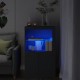 Sonata H Страничен шкаф с LED осветление, черен, инженерно дърво