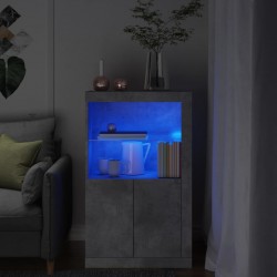 Sonata H Страничен шкаф с LED осветление, бетонно сив, инженерно дърво - Dulapuri