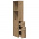 Sonata H Тесен скрин за баня с колелца, дъб артизан, инженерно дърво