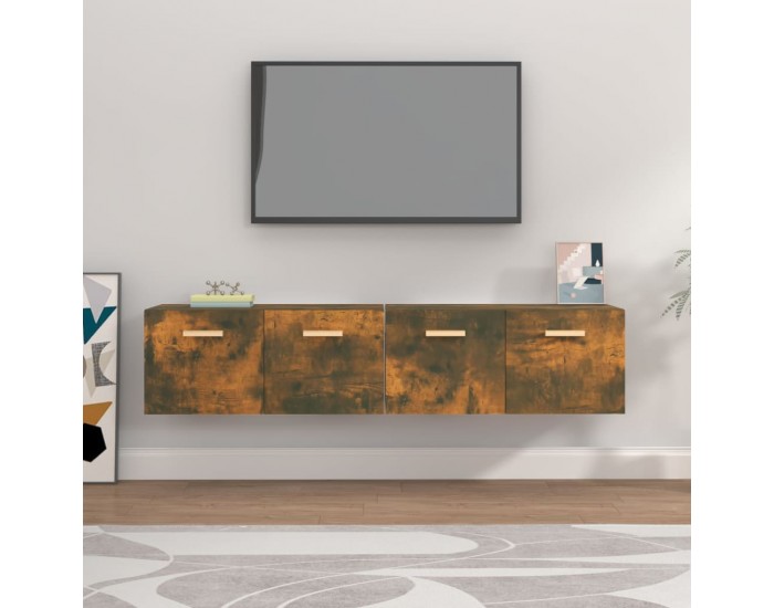 Sonata H Стенни шкафове 2 бр Опушен дъб 80x35x36,5 см инженерно дърво
