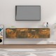 Sonata H Стенни шкафове 2 бр Опушен дъб 80x35x36,5 см инженерно дърво