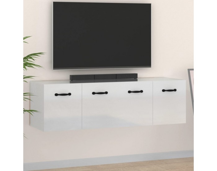 Sonata H Стенни шкафове 2 бр бял гланц 80x36,5x35 см инженерно дърво