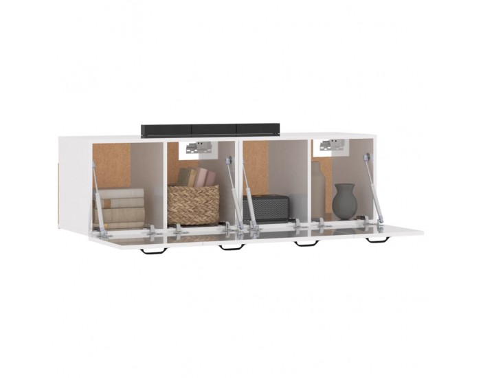 Sonata H Стенни шкафове 2 бр бял гланц 80x36,5x35 см инженерно дърво