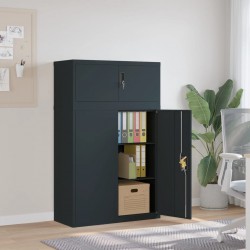Sonata H Шкаф за папки антрацит 90x40x145 см стомана - Dulapuri