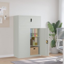 Sonata H Шкаф за папки сив 90x40x145 см стомана - Dulapuri