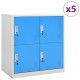 Sonata H Заключващи шкафове 5 бр светлосиво/синьо 90x45x92,5 см стомана