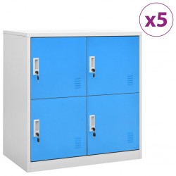 Sonata H Заключващи шкафове 5 бр светлосиво/синьо 90x45x92,5 см стомана - Dulapuri