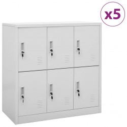 Sonata H Заключващи се шкафове, 5 бр, светлосиви, 90x45x92,5 см, стомана - Dulapuri