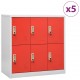 Sonata H Заключващи шкафове 5 бр светлосиво/червено 90x45x92,5см стомана