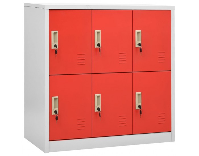 Sonata H Заключващи шкафове 5 бр светлосиво/червено 90x45x92,5см стомана