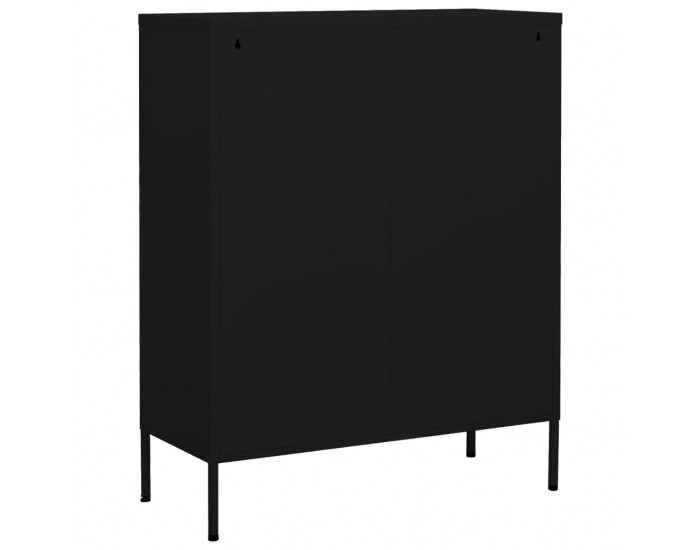 Sonata H Шкаф за съхранение, черен, 80х35х101,5 см, стомана