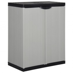 Sonata H Градински шкаф за съхранение с 1 рафт сиво-черен 68x40x85 см - Dulapuri