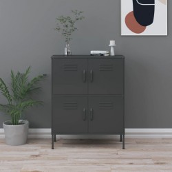 Sonata H Шкаф за съхранение, антрацит, 80х35х101,5 см, стомана - Dulapuri
