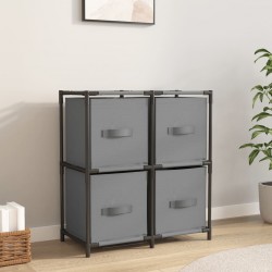Sonata H Шкаф за съхранение 4 текстилни кошници сив 63x30x71 см стомана - Dulapuri