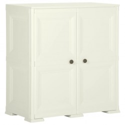 Sonata H Пластмасов шкаф, 79x43x85,5 см, дървен дизайн, ванилов лед - Dulapuri