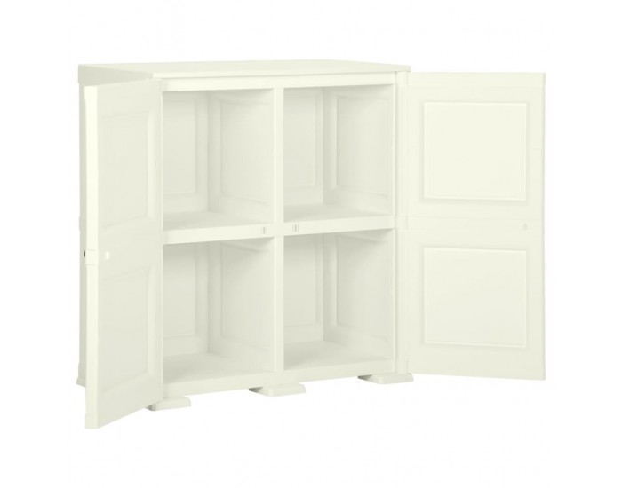 Sonata H Пластмасов шкаф, 79x43x85,5 см, дървен дизайн, ванилов лед