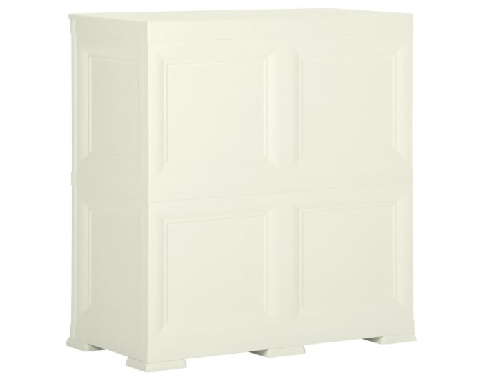 Sonata H Пластмасов шкаф, 79x43x85,5 см, дървен дизайн, ванилов лед