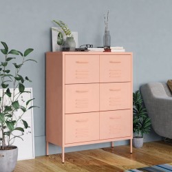 Sonata H Шкаф с чекмеджета, розов, 80х35х101,5 см, стомана - Dulapuri