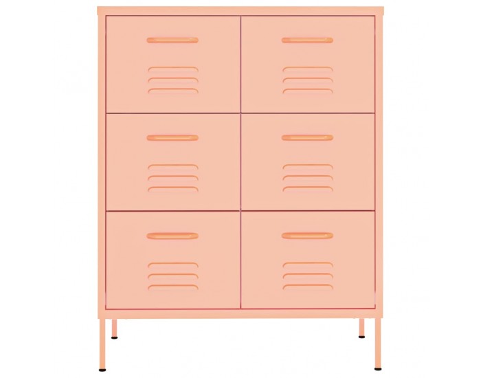 Sonata H Шкаф с чекмеджета, розов, 80х35х101,5 см, стомана