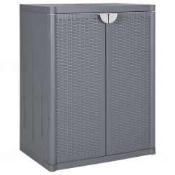 Sonata H Градински шкаф за съхранение, сив, 65х45х88 см, PP ратан - Dulapuri